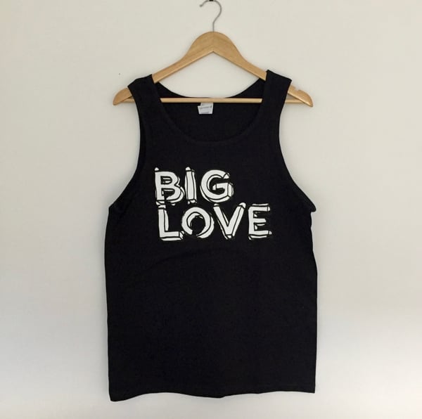 Image of 'BIG LOVE' SUPERSOFT VEST BLACK & WHITE PRINT  