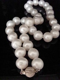 Image 1 of Stunning large cultured freshwater pearl necklace 12mm. 17.5 inches