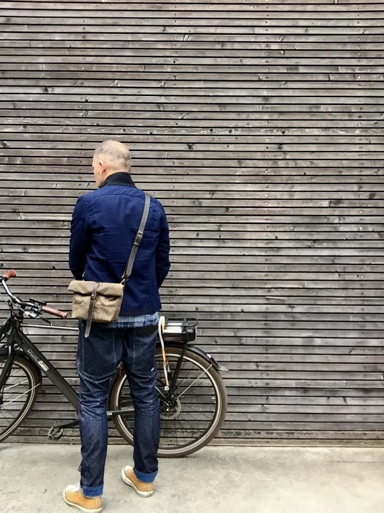 Image of Musette, daypack, handlebar bag in waxed filter twill