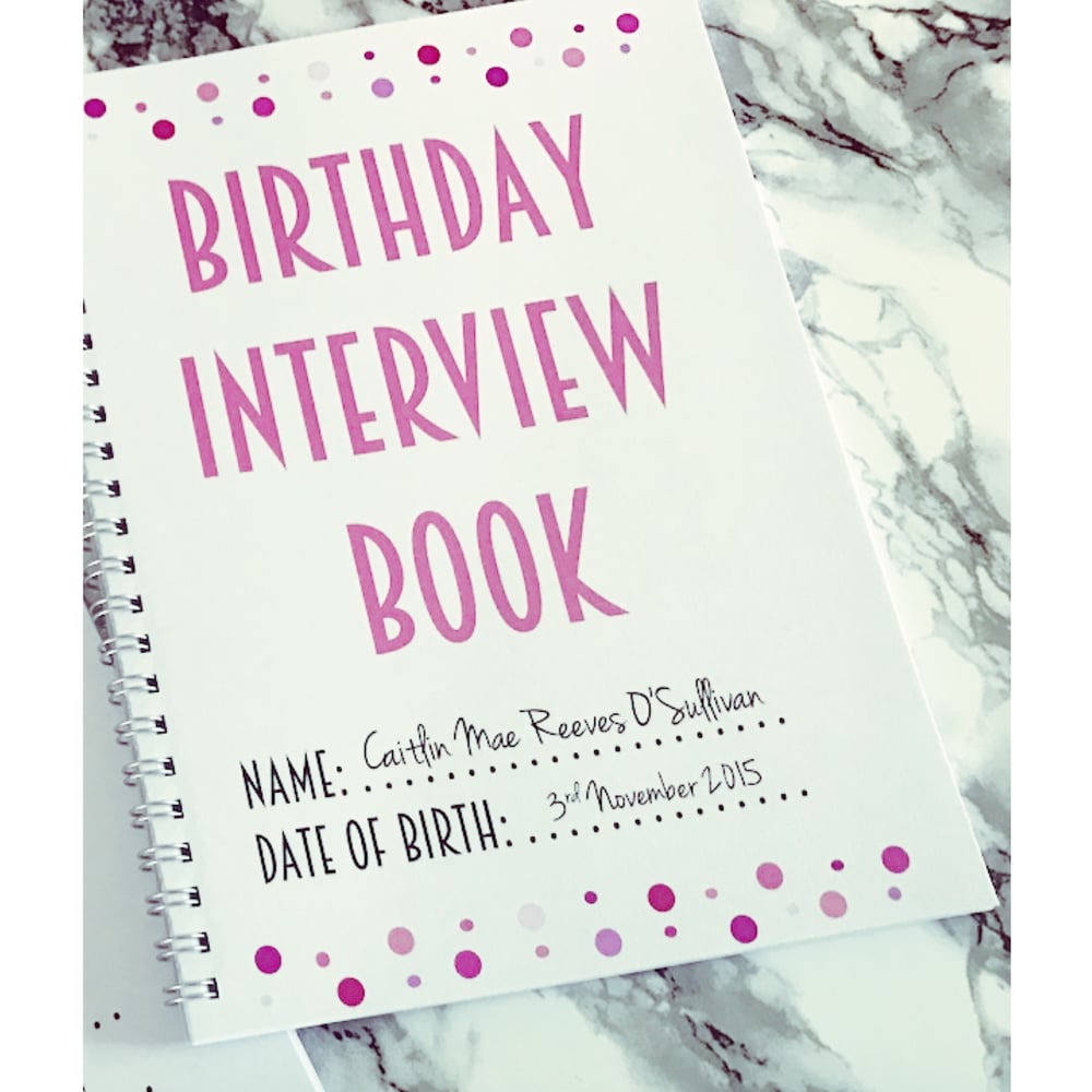 Image of Pink Personalised Birthday Interview Book