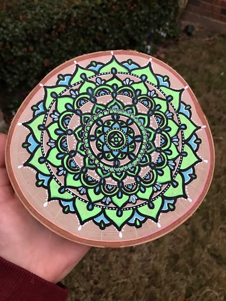 Image of Mandala on birchwood