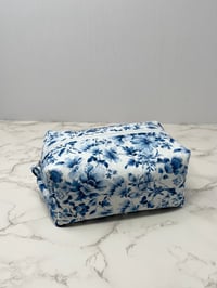 Image 1 of Blue Vintage Handmade Boxy Zipper Pouch