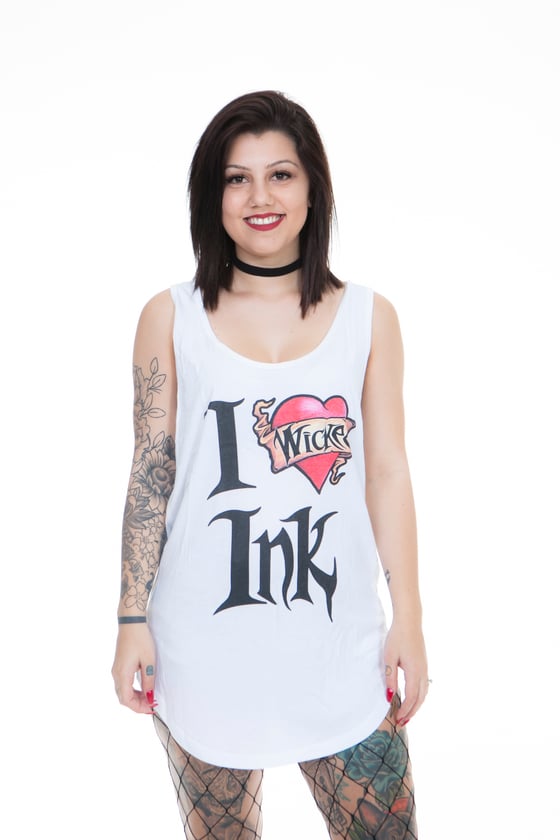 Image of Ladies White I Love WI Singlet