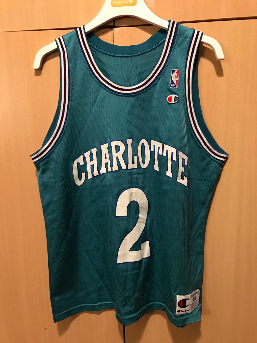 Champion, Shirts, Vintage 9s Nba Larry Johnson 2 Charlotte Hornets Jersey  Size Xl