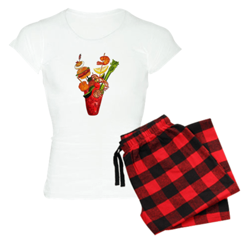 Image of Red Plaid Women's Bloody Mary Pajama Set