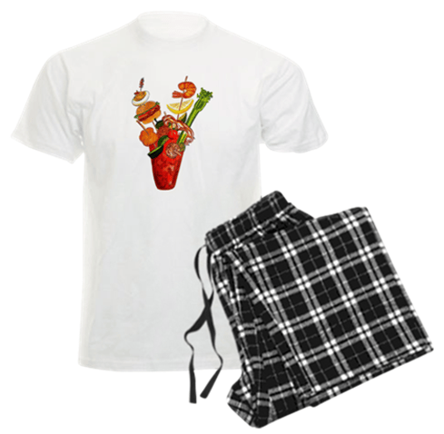 Image of Black Plaid Men's Bloody Mary Pajamas