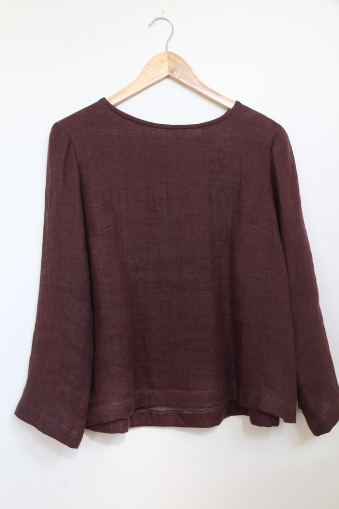 Image of Plum gathered back top