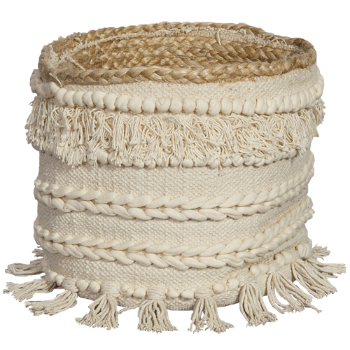 Image of Hand woven Cotton & Jute Basket