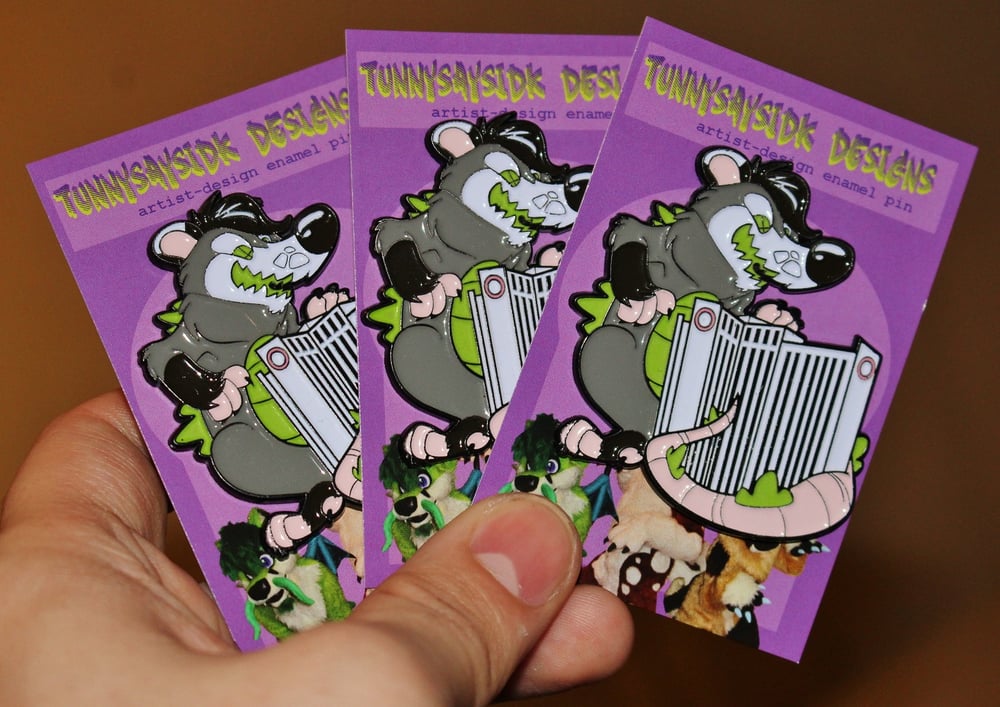 Image of Kaiju Possum Enamel Pin
