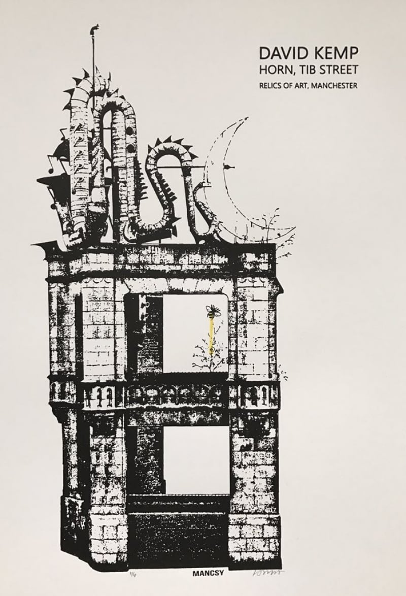 Image of A3 RELICS OF ART TIB STREET HORN screen print 