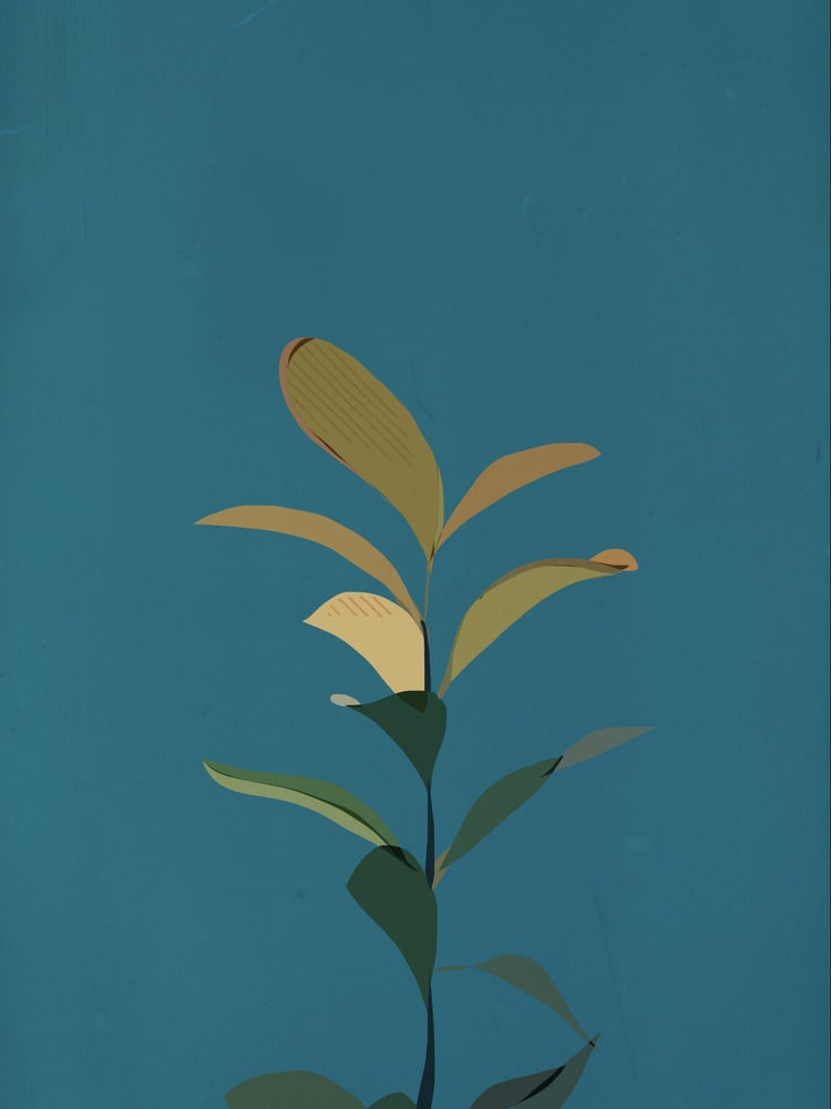 Image of Blue Plant Giclée Print