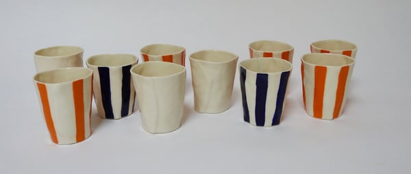 Image of Wine cups with orange or cobalt