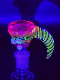 Image 1 of UV Reactive 14mm Slide With Horn 