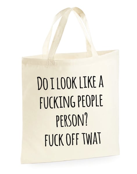 Image of Do I look like a morning person? Funny swearing tote, black or natural