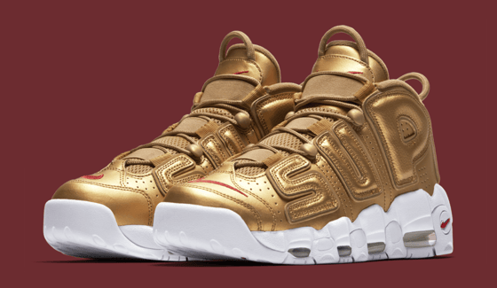 Image of Supreme x Nike Air More Uptempo Metallic Gold