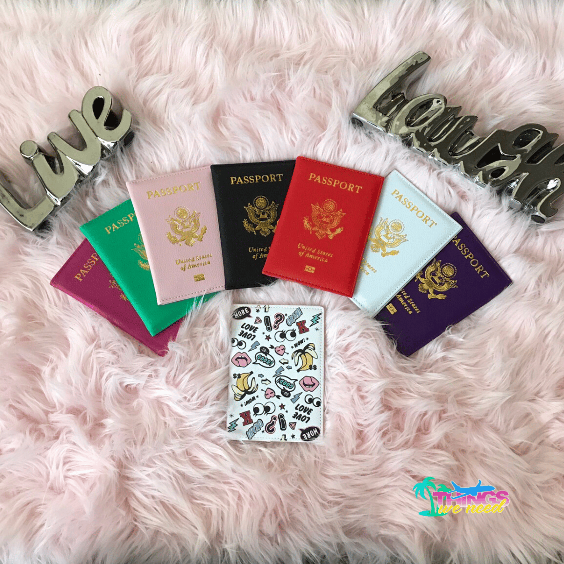 Feminine Passport Cover, Tulips Passport Cover Fits US Passports, Checkbook Cover