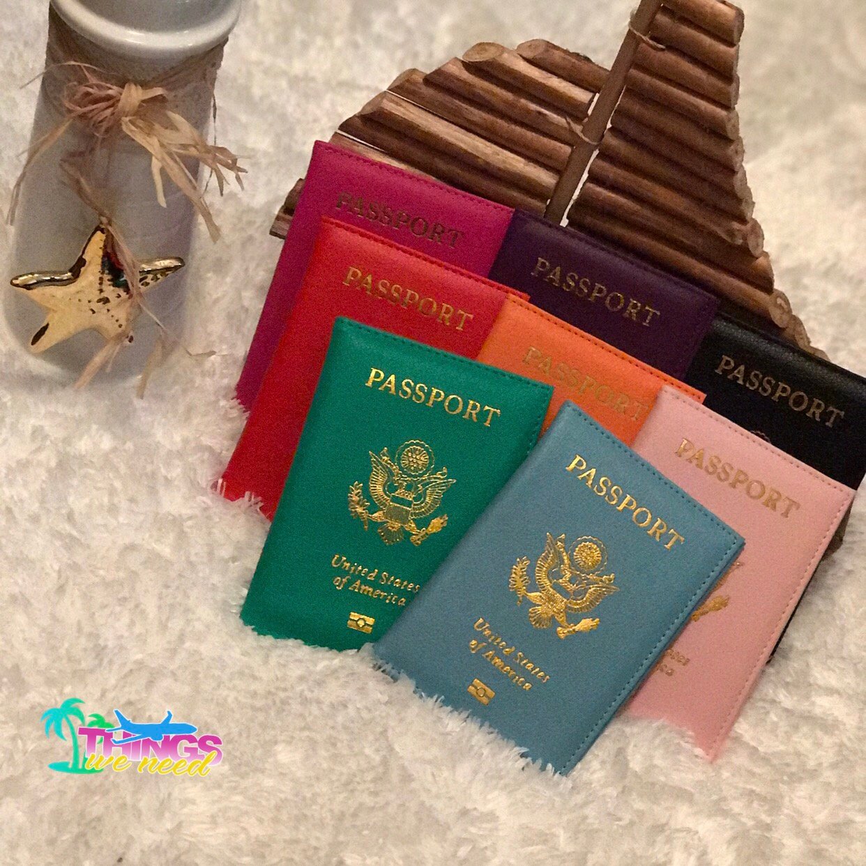 Feminine Passport Cover, Tulips Passport Cover Fits US Passports, Checkbook Cover
