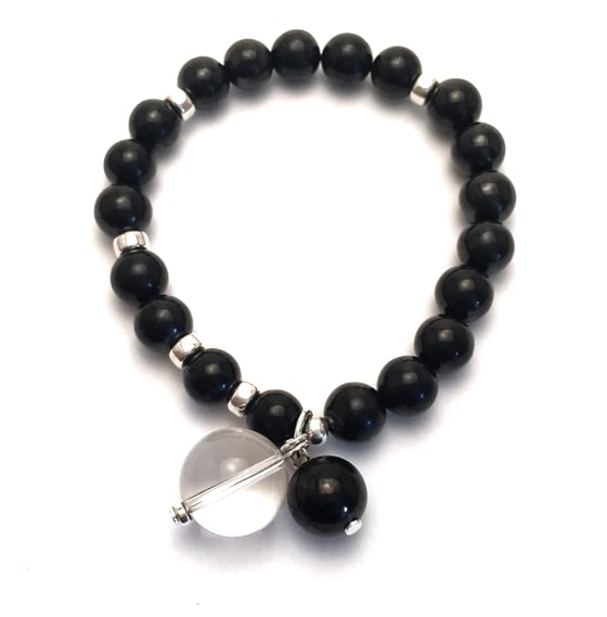 Image of Grounded & Clear Wrist Mala Silver