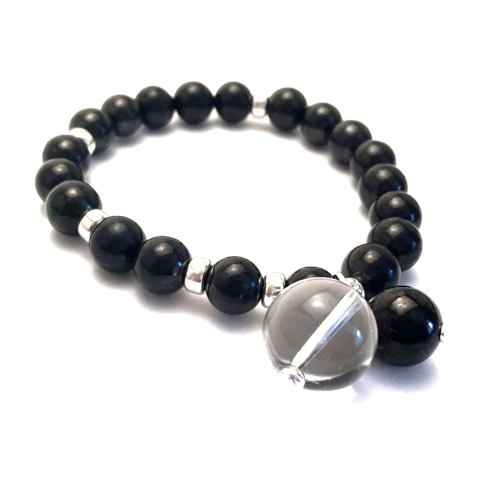 Image of Grounded & Clear Wrist Mala Silver