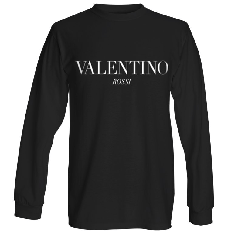 Image of VALENTINO ROSSI BLACK LONG SLEEVE TEE