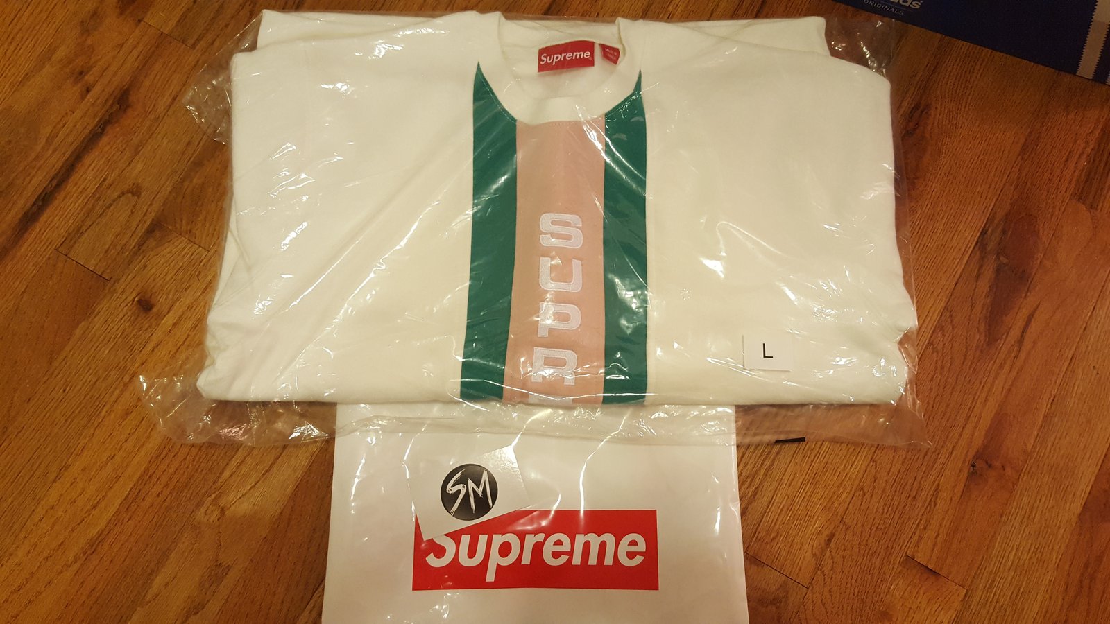 Supreme Vertical Logo Panel Crewneck White | Sneaker Manic