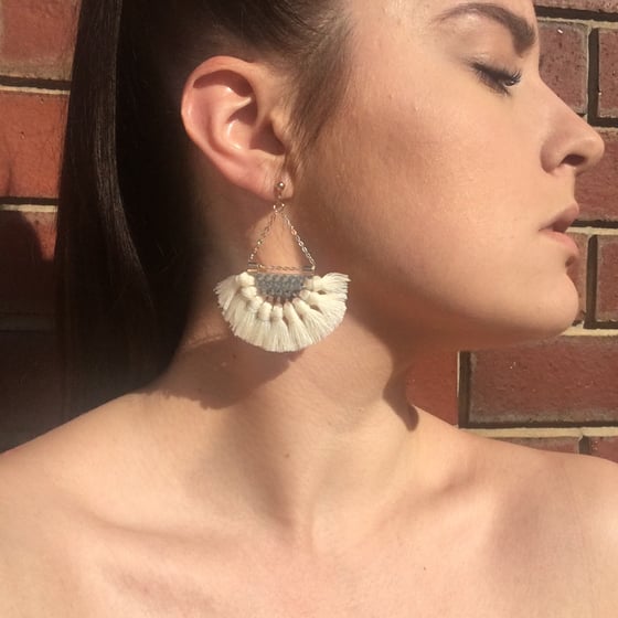 Image of White Sands Tassel Earrings