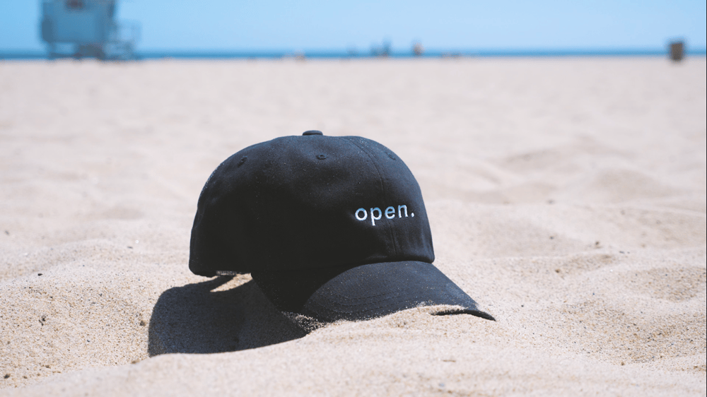 Image of open. "dad hat"