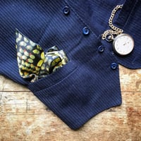 Image 1 of YELLOW MUSEUM BUTTERFLIES - 100% SILK TWILL POCKET SQUARE WITH HAND ROLLED EDGES