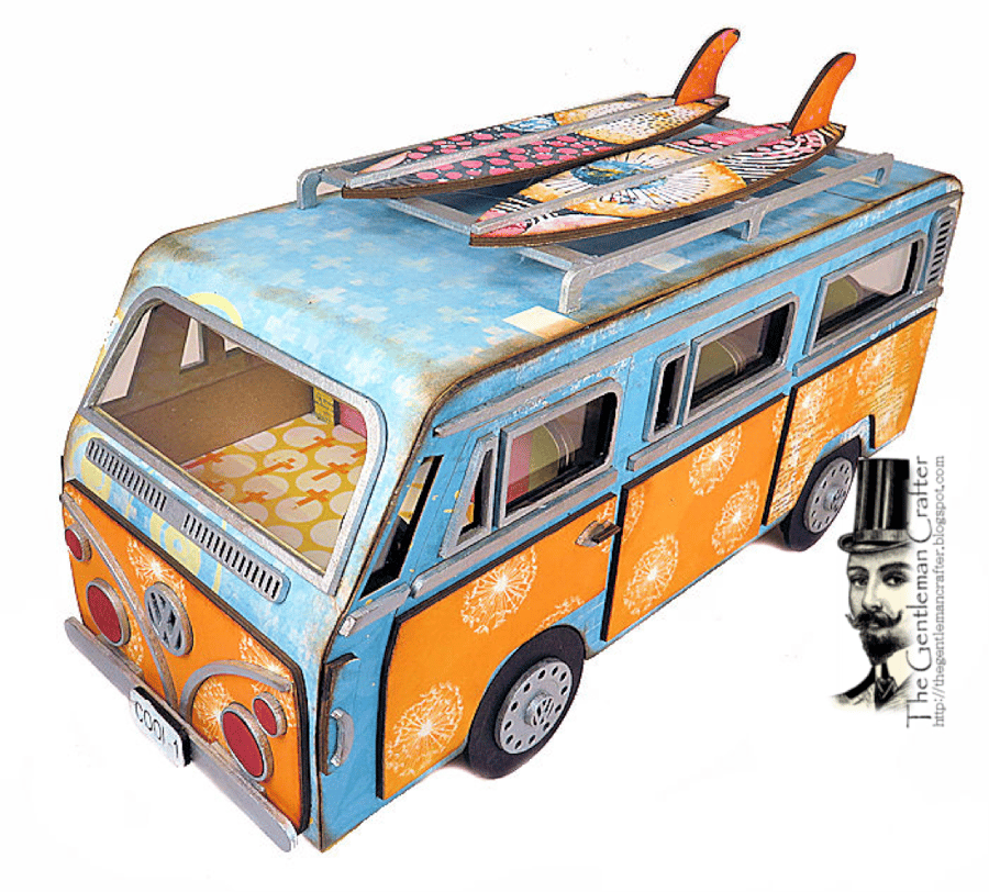 Image of The Groovy VW Van Kit with Paper and Instant Download Tutorial