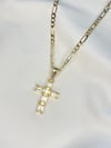 Diamond Goddess Cross Pendant Necklace 