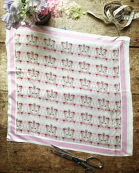 Image 2 of PINK SKELETONS - 100% SILK TWILL POCKET SQUARE WITH HAND ROLLED EDGES