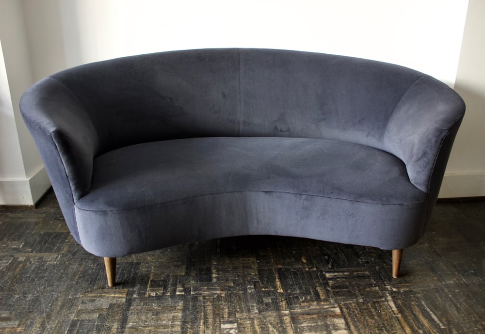 Small Curved Sofa Or Loveseat Italy, Small Curved Loveseat Sofa