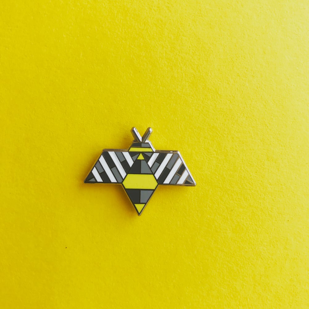 Image of Bzzzzzz Bee Hard Enamel Pin Brooch Badge by WholeCircleStudio