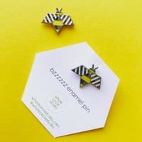 Image 2 of Bzzzzzz Bee Hard Enamel Pin Brooch Badge by WholeCircleStudio