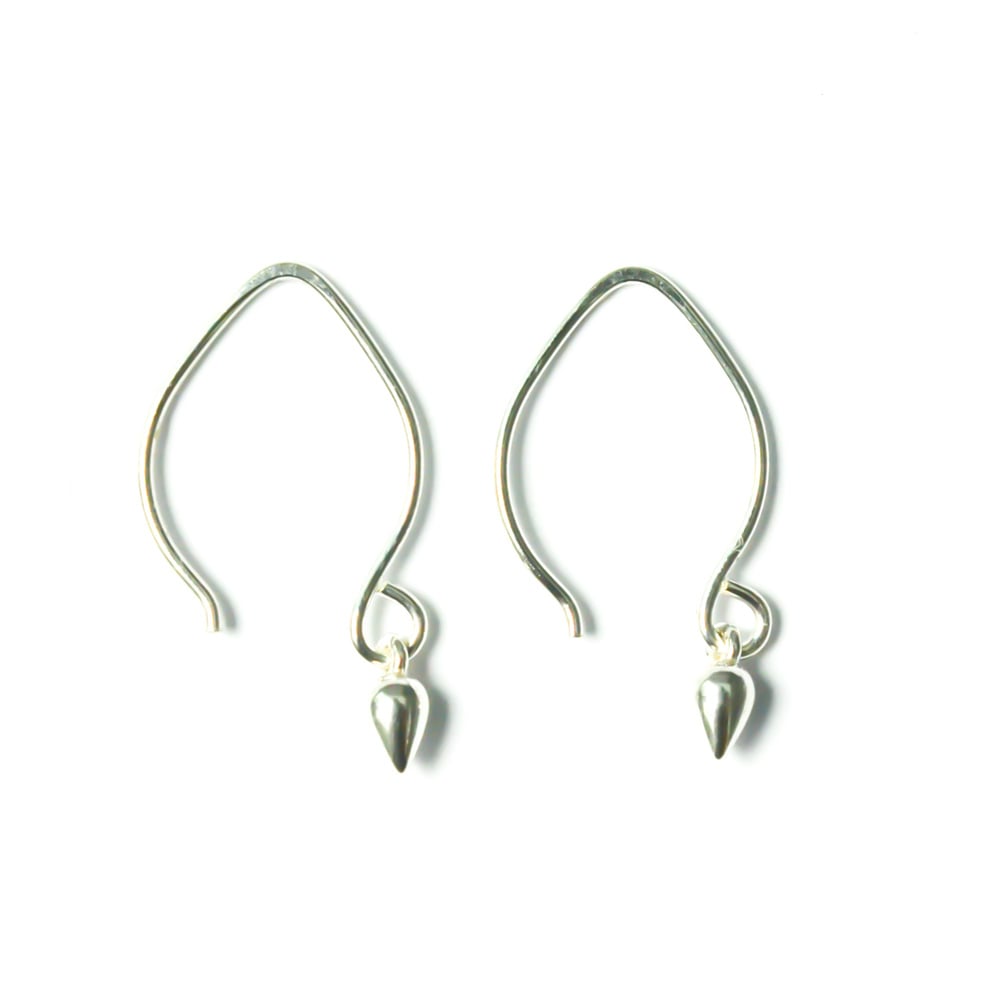 Image of Tiny sterling silver earrings dangle drop