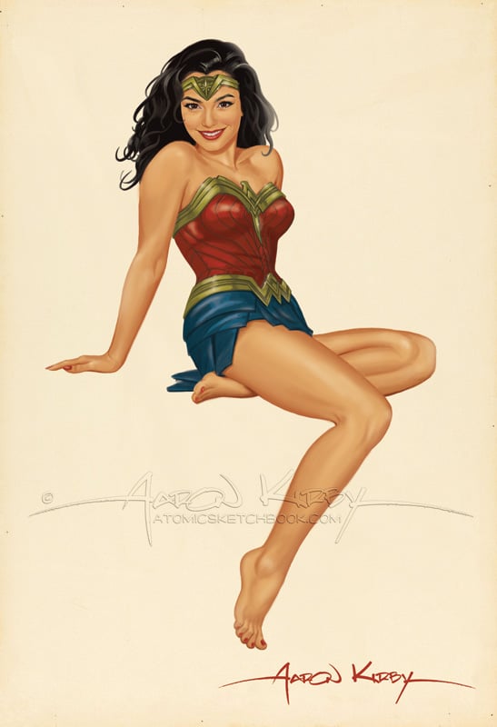 Image of Wonder Woman (Gal Gadot) pin up print