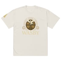 Image 5 of WASBY® Oversized Faded Christian T-Shirt | Faithwear Streetwear with Front & Sleeve Logo
