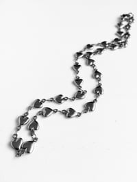 Image 4 of HEART CHAIN CHOKER & NECKLACE  - GOLD & SILVER