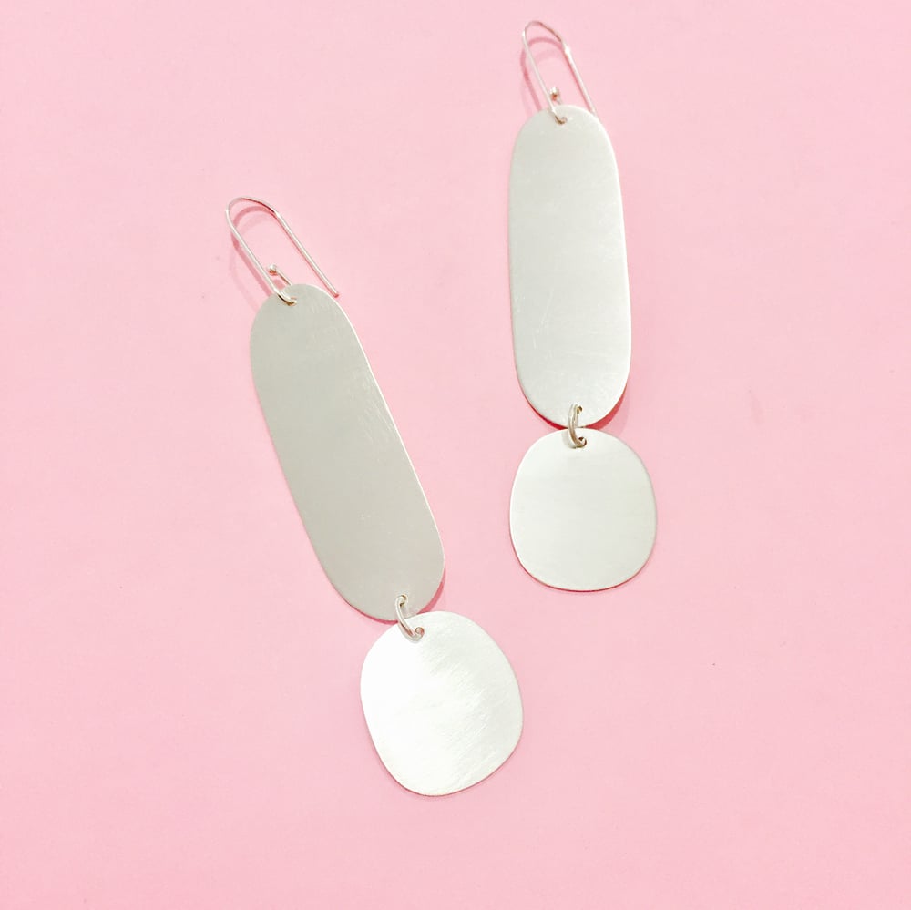 Image of Double drops matte silver