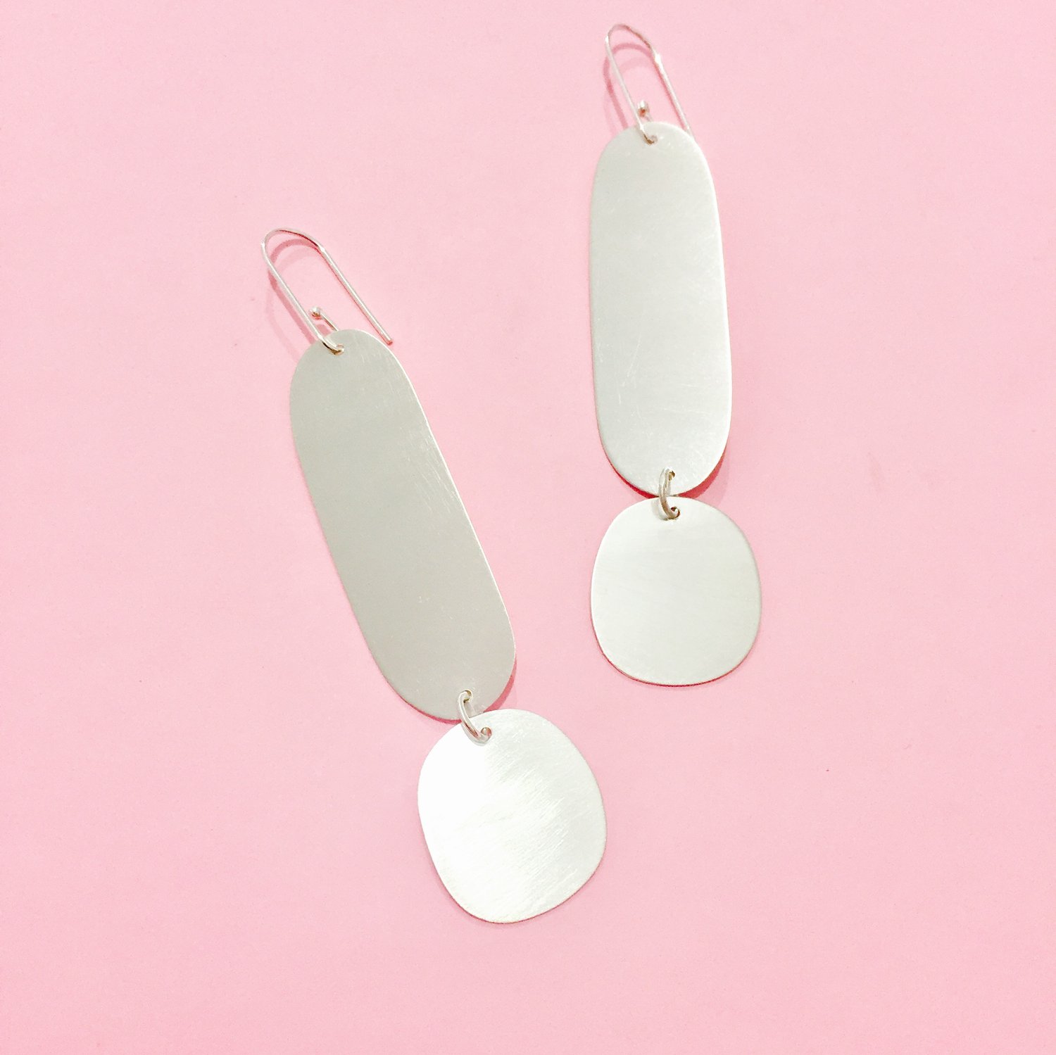 Image of Double drops matte silver