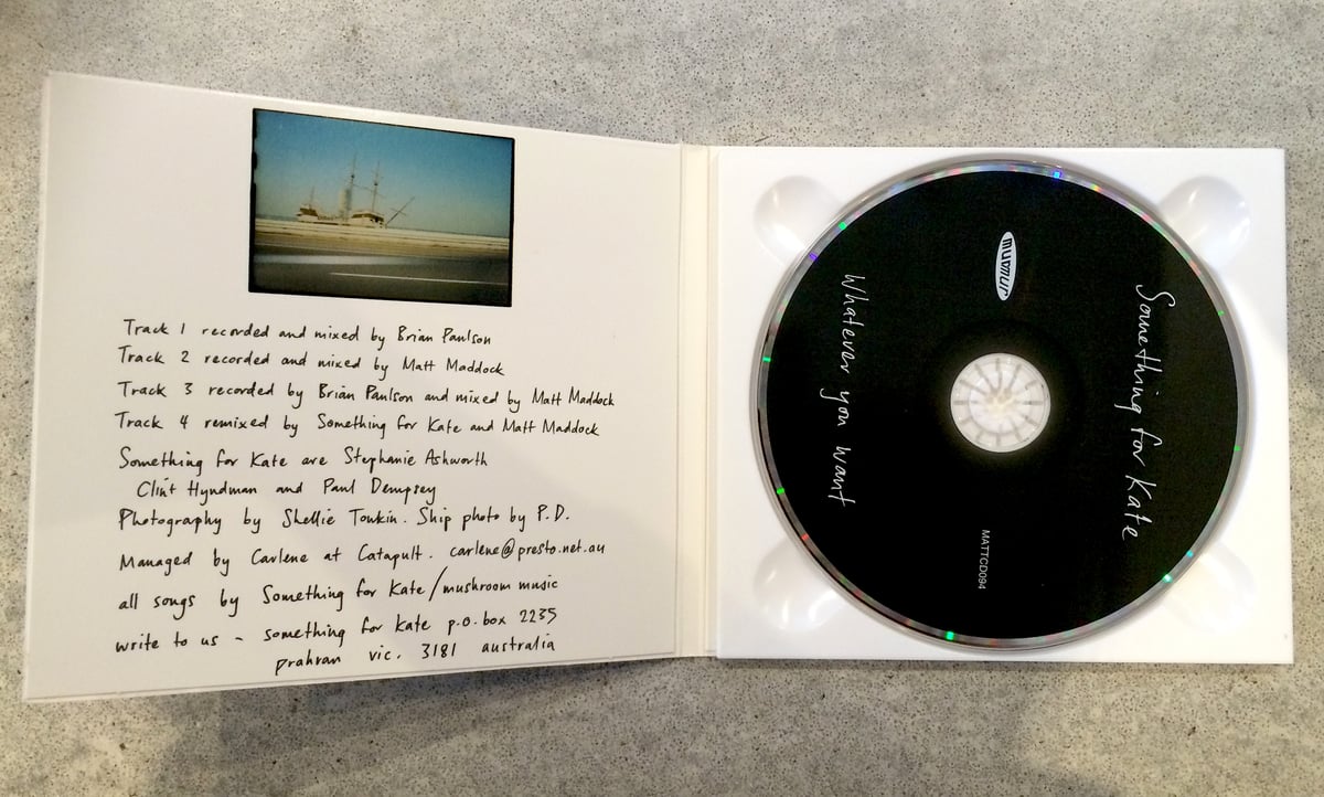 Image of Something for Kate - 'Whatever You Want' CD Digi pack original