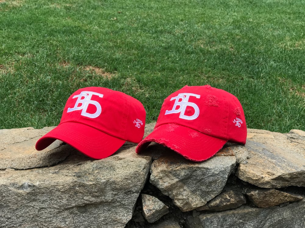Image of BTD Dad Hat Red/White Logo