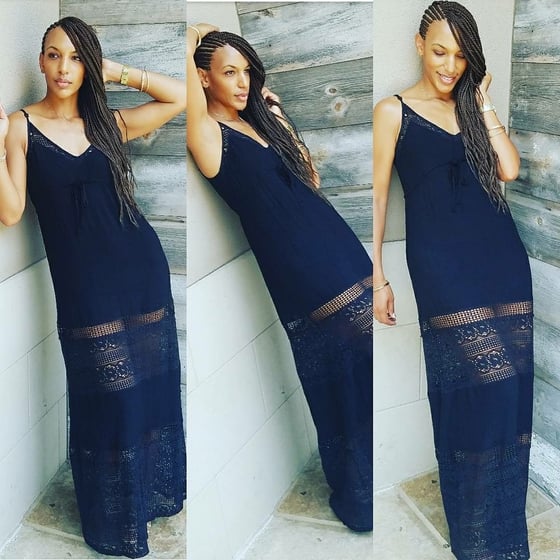 Image of Black crochet maxi dress