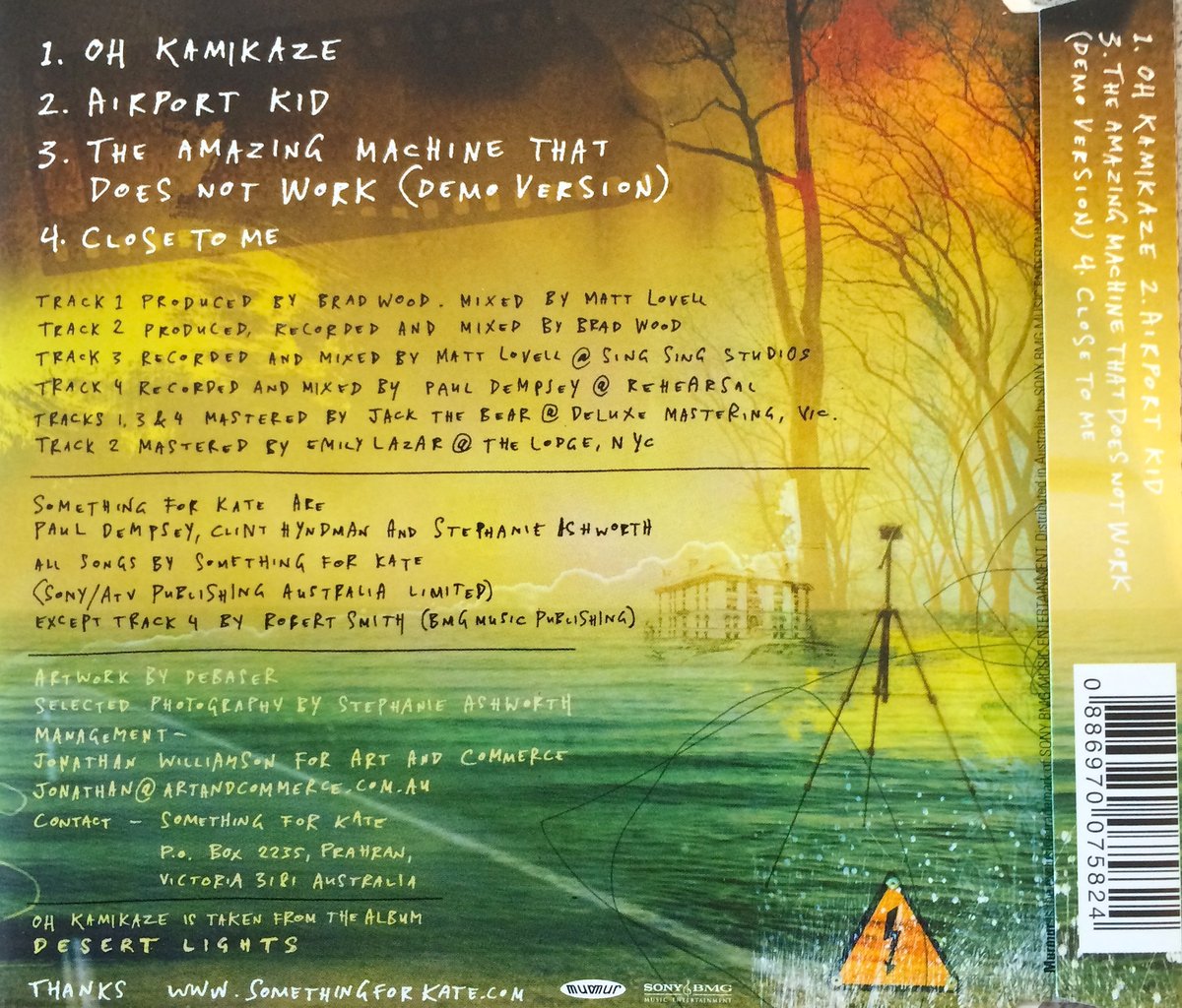 Image of Something for Kate - 'Oh Kamikaze' CD single Original 