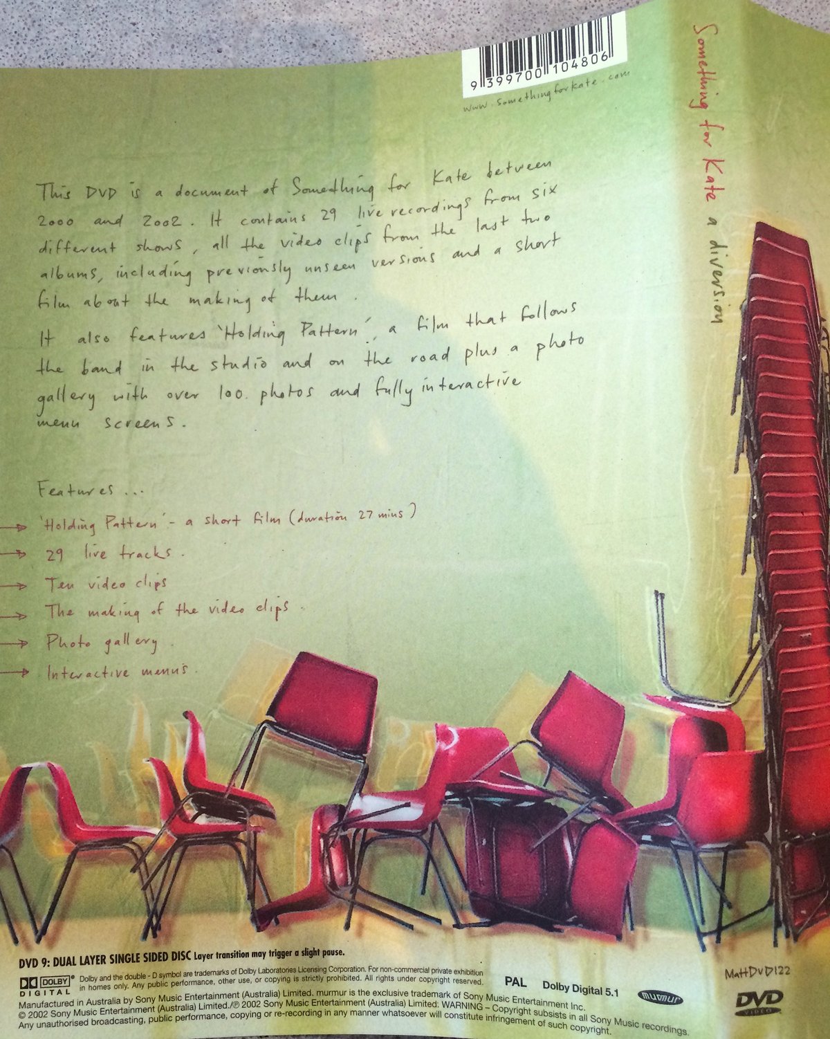 Image of Something for Kate - 'A Diversion' DVD Original