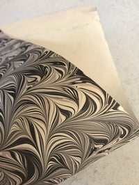 Image 2 of Marbled Paper #59 Intricate comb - neutrals