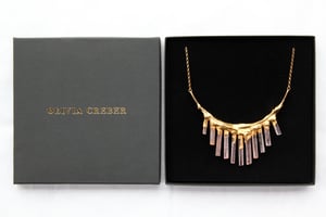 Image of Pink Tourmaline + Yellow Gold Vermeil Necklace 