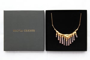 Image of Pink Tourmaline + Yellow Gold Vermeil Necklace