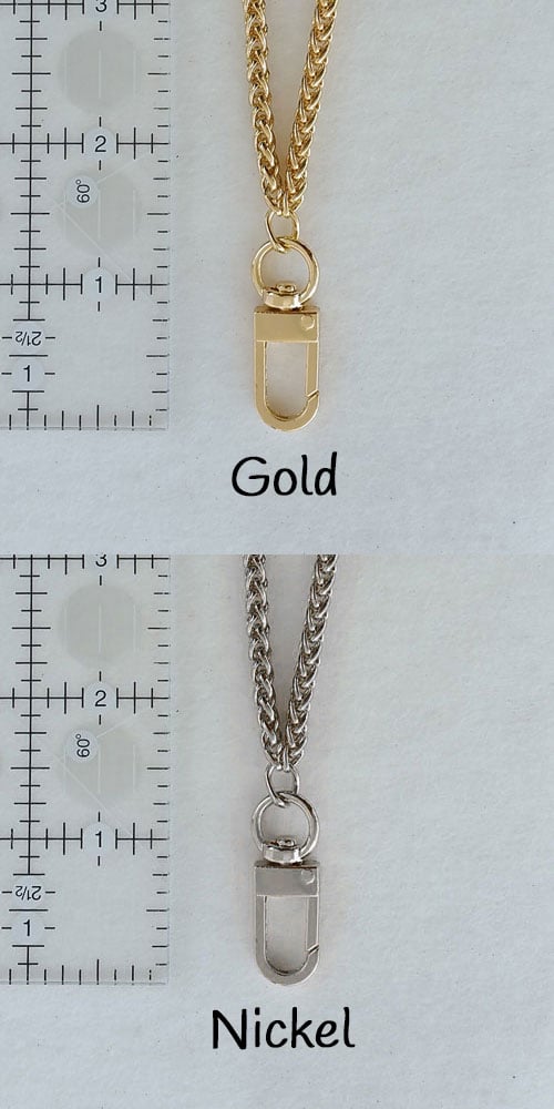 Image of Elegant Chain Lanyard - 3/16" (4mm) Wide - Braided Style Luxury Chain - #16C Hook - Gold or Nickel