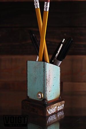 Image of Desk organizer/Small: Pencil Pusher Robot Blue
